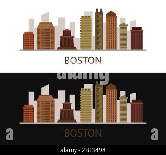 Icône Boston illustrée dans vecteur sur fond blanc Illustration de Vecteur