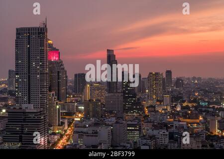 Coucher de soleil sur Bangkok Banque D'Images