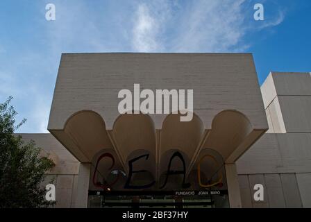 Architecture des années 1970 Musée de la galerie d'art en béton Fundacio Joan Miro Building, Barcelone, Espagne par Lluis Sert Banque D'Images