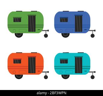 icône de camping-car illustrée dans le vecteur sur fond blanc Illustration de Vecteur