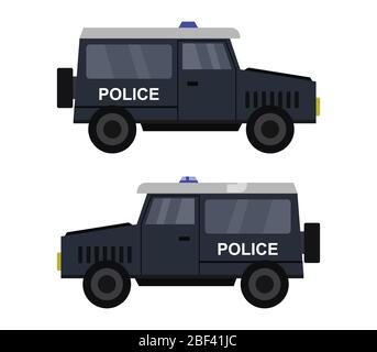 icône de jeep de police illustrée dans le vecteur sur fond blanc Illustration de Vecteur