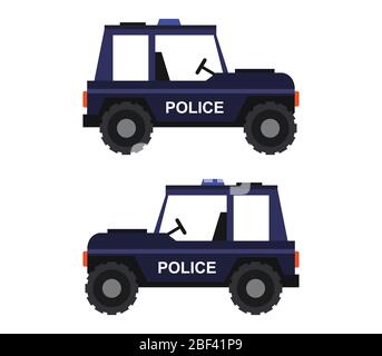 icône de jeep de police illustrée dans le vecteur sur fond blanc Illustration de Vecteur