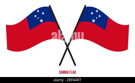 Drapeau Samoa Vector Illustration sur fond blanc. Samoa drapeau national. Banque D'Images