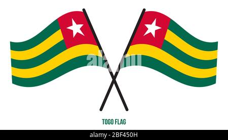 Togo Drapeaux Vector Illustration sur fond blanc. Drapeau national du Togo. Banque D'Images