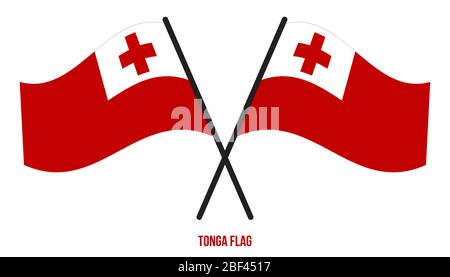 Drapeau Tonga Vector Illustration sur fond blanc. Tonga drapeau national. Banque D'Images