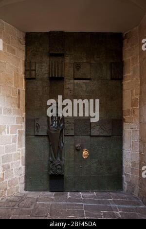 Histoire Patrimoine conservation quartier gothique Architecture place Plaza traditionnelle place du roi Placa del Rei, Barri Gotic, Barcelone, Espagne Banque D'Images