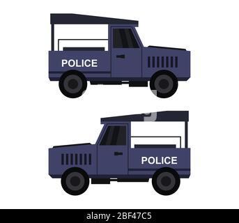 icône de jeep de police illustrée dans le vecteur sur fond blanc Illustration de Vecteur