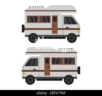 icône de camping-car illustrée dans le vecteur sur fond blanc Illustration de Vecteur