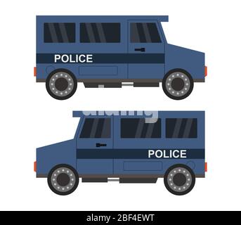 icône de police de van illustrée dans le vecteur sur fond blanc Illustration de Vecteur