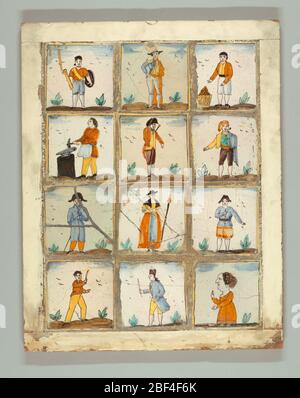 Mosaïque. Forgeron avec marteau et enclume. Banque D'Images