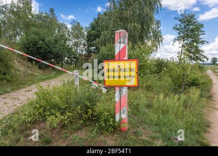 Lieu de l'ancienne frontière russo-polonaise dans le village de Kiermusy, dans le comté de Bialystok, Podlaskie Voivodeship, dans le nord-est de la Pologne Banque D'Images