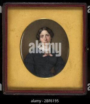 Mme Henry B Bounetheau Julia Clarkson du PR. Julia Clarkson du pré (1822-1869) est une artiste établie à son propre droit et est restée active après son mariage avec Henry Brintnell Bounetheau en 1841. Banque D'Images