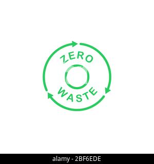 Logo du cercle de recyclage zéro déchet. Thème écologie. Illustration de Vecteur