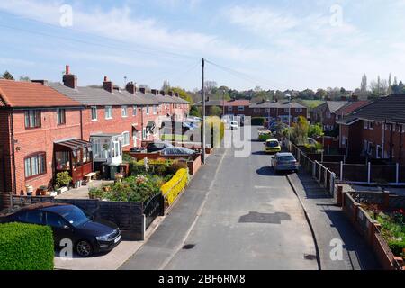 Primrose Avenue à Swillington, est un cul de sac avec des logements en terrasse Banque D'Images