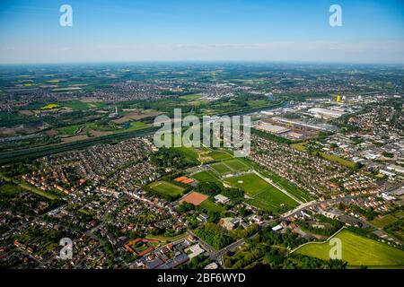 , Parc de Lippepark Hamm-Schacht Franz à Hamm-Herringen, 11.05.2016, vue aérienne, Allemagne, Rhénanie-du-Nord-Westphalie, région de la Ruhr, Hamm Banque D'Images