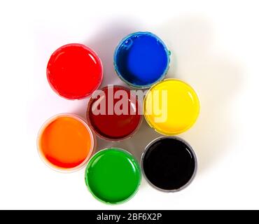 pots de peinture gouache Banque D'Images