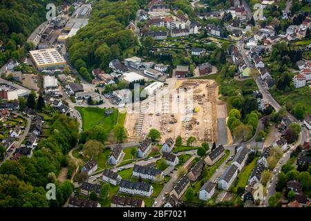 , site de construction de nouvelles installations de stockage sur Gewerbestrasse à Ennepetal, 09.05.2016, vue aérienne, Allemagne, Rhénanie-du-Nord-Westphalie, Ruhr Area, Ennepetal Banque D'Images