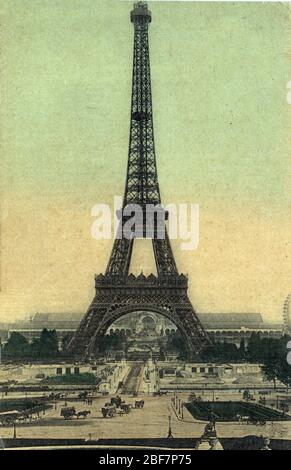 Vue de la Tour eiffel A Paris 1905 (Tour Eiffel) Postcard Collection privée Banque D'Images