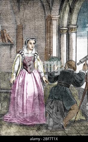 'Catherine de Medici, 1519-1589, et son astrologue Nostradamus, 1503-1566 - Portrait de Nostradamus, Michel de notre Dame (1503-1566) astrologue et M. Banque D'Images
