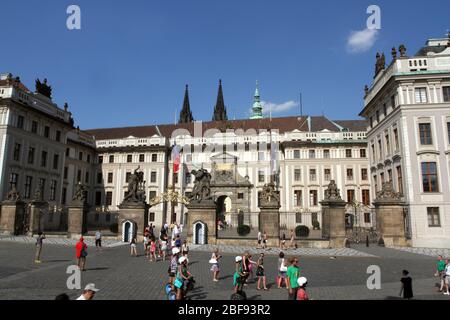 Prague, République tchèque - 31 juillet 2013 : le siège du parlement, c'est-à-dire le sénat est le palais du wallenstein Banque D'Images