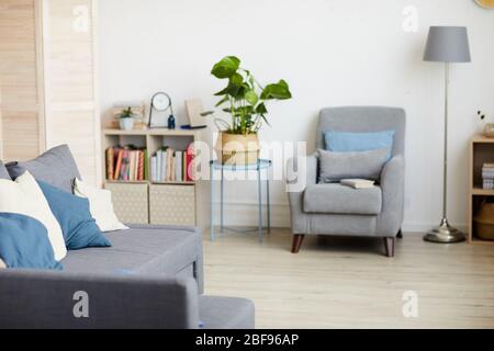 Intérieur d'un salon intérieur moderne avec canapé et fauteuil Banque D'Images