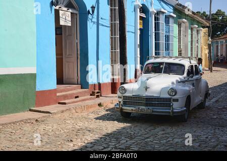 Chevy vintage au patrimoine mondial de l'UNESCO Trinidad, Cuba Banque D'Images