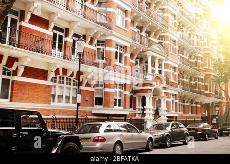 Majestueux immeuble victorien près de Cadogan Square dans le quartier riche et exclusif de Chelsea, Londres Banque D'Images