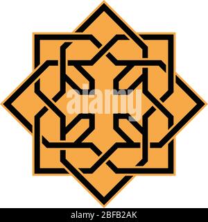 Coptic Horned croisé design décoratif, arabisc et motif , haute précision, NO.3g15 Illustration de Vecteur