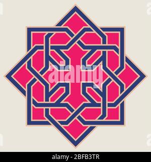 Coptic Horned croisé design décoratif,arabisc et modèle , Haute précision ,NO.2.4 Illustration de Vecteur