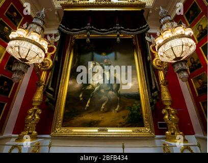 Alexandre I, empereur russe, portrait de Franz Kruger avec des lampes décoratives, War Gallery of 1812, Musée d'État de l'Hermitage, Saint-Pétersbourg, Russie Banque D'Images