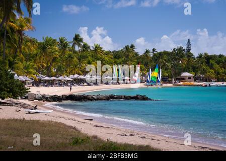 Vue sur Morris Bay, Antigua, Caraïbes Banque D'Images