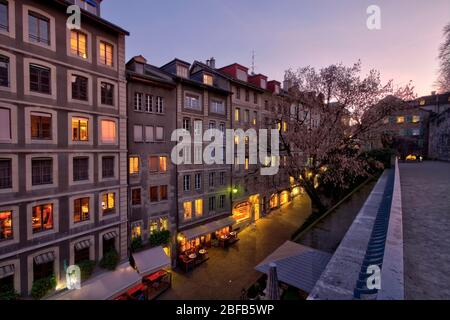 Rue dans la vieille ville, Genève, Suisse, HDR Banque D'Images