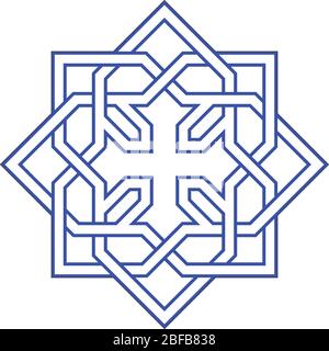 Coptic Horned croisé design décoratif, arabisc et motif , Haute précision, NO.2.2 Illustration de Vecteur