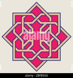 Coptic Horned croisé design décoratif, arabisc et motif , Haute précision, NO.2.5 Illustration de Vecteur