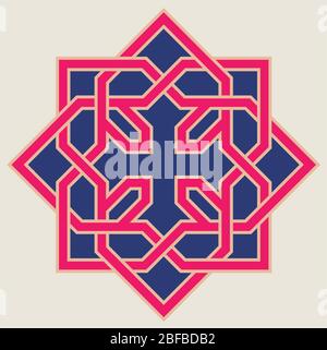 Coptic Horned croisé design décoratif, arabisc et motif , Haute précision, N° 2.3 Illustration de Vecteur