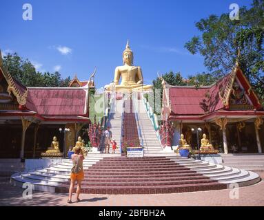Le Grand Bouddha, Temple Phra Yai, Bo Phut, Koh Samui, Province de Surat Thani, Royaume de Thaïlande Banque D'Images