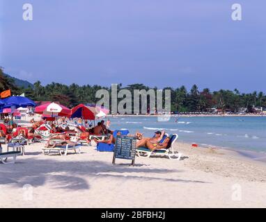 Plage de Bang Rak, Bo Phut, Koh Samui, province de Surat Thani, Royaume de Thaïlande Banque D'Images