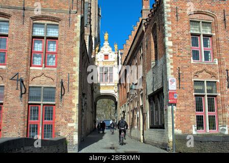 Blind Donkey Street (Blinde Ezelstraat), Bruges, Belgique Banque D'Images