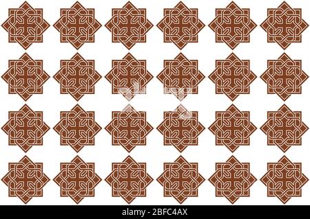 Motif croisé corné Coptic, décoratif, arabisc et motif, haute précision, N°.siv Illustration de Vecteur
