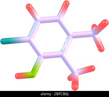 Le chloroxylenol est un composé chimique antimicrobien à large spectre utilisé pour contrôler les bactéries, les algues, les champignons et les virus Banque D'Images