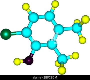 Le chloroxylenol est un composé chimique antimicrobien à large spectre utilisé pour contrôler les bactéries, les algues, les champignons et les virus Banque D'Images