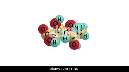Le glucose est un sucre dont la formule moléculaire est C6H12O6 Banque D'Images