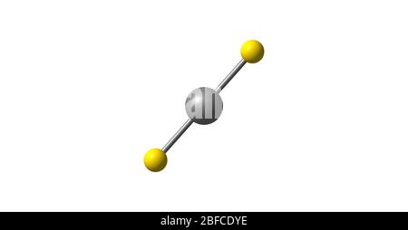 Le disulfure de carbone est un liquide volatil incolore dont la formule est la suivante : Le composé est également utilisé fréquemment comme bloc de construction en chimie organique Banque D'Images