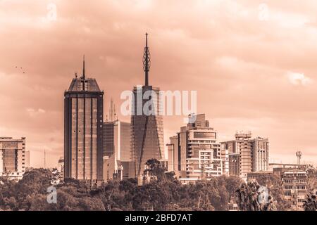 Bâtiment de grande taille dans la ville de Nairobi Banque D'Images