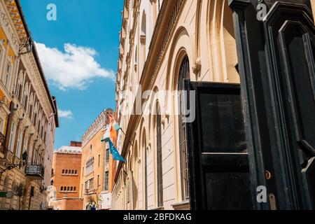 Quartier des nuisibles, rue Kazinczy à Budapest, Hongrie Banque D'Images