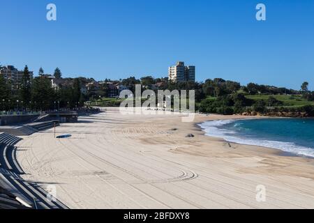 Coogee Beach pendant le confinement de COVID à Sydney, en Australie. Banque D'Images