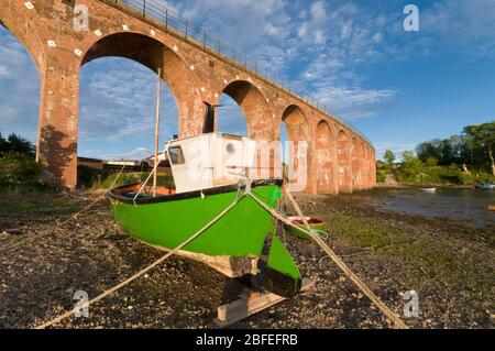 Chemin de fer Viaduc, bassin de Montrose, Angus Banque D'Images