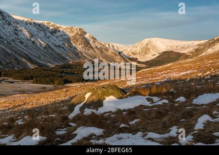 Glen Clova en mi-hiver Banque D'Images