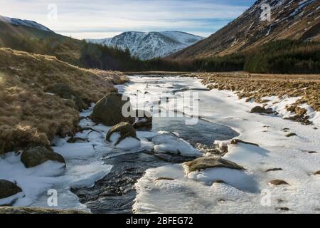 Glen Clova en mi-hiver Banque D'Images