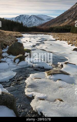 Glen Clova en mi-hiver Banque D'Images